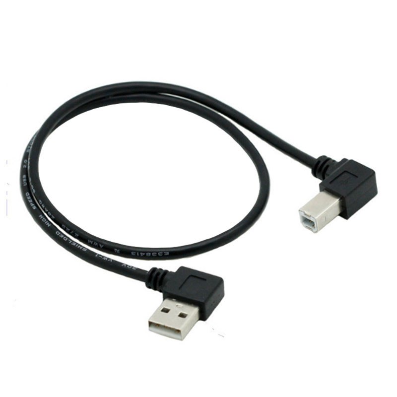 0.5m Right Angle USB 2.0 A Male to USB B Male Type B BM Right Angle Printer Scanner 90 Degree Cable BM Angled Cable - ebowsos