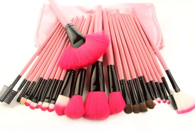 Profession Makeup Brushes Set 24Pcs make up Tool Cosmetic Foundation eyeshadow powder Blush Leather Case - ebowsos