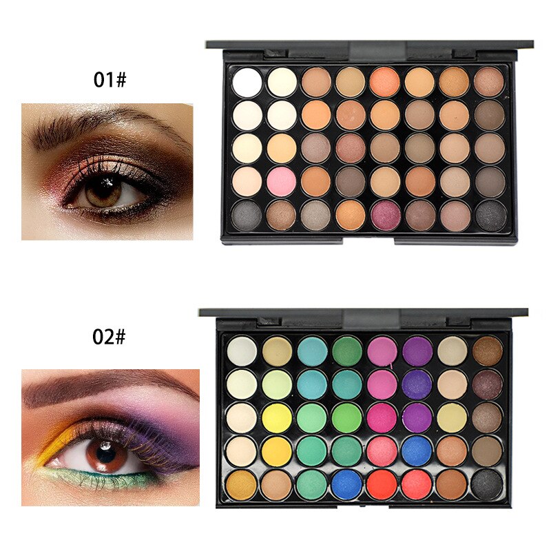 40 Colors Matte Shimmer Eyeshadow Makeup Palette Warm Earth Color Eye Shadow Pallete Long Lasting Easywear Eyes Makeup - ebowsos