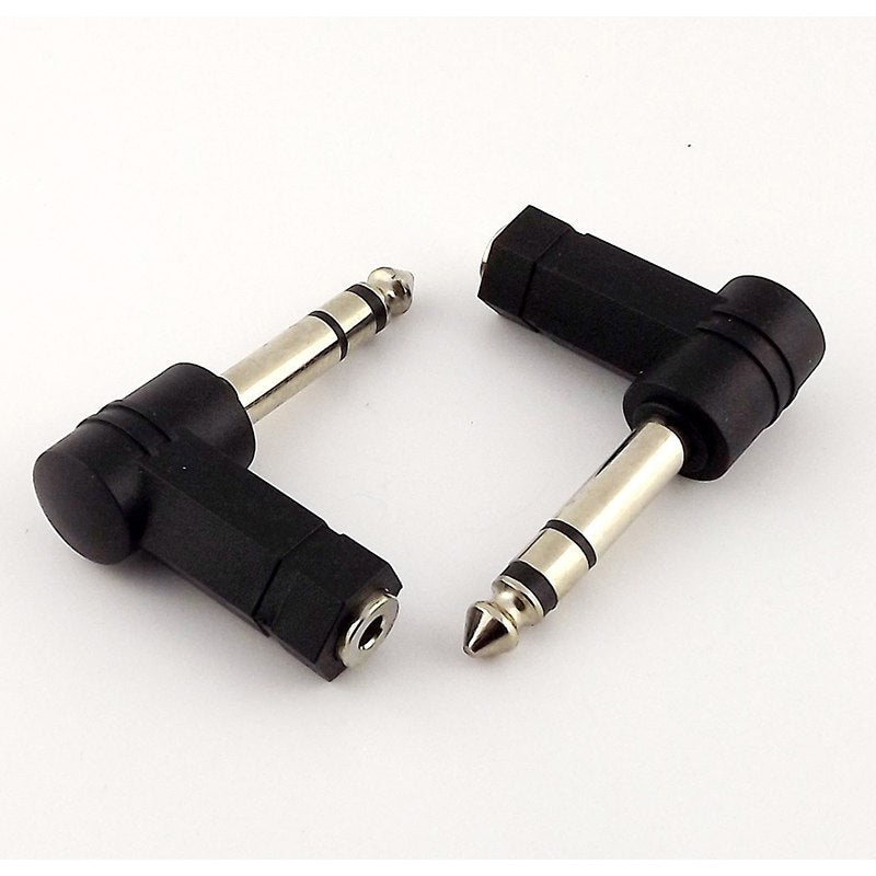 90 Degrees 3.5mm Female to 6.35/6.5mm 1/4" Mono Stereo Male Speaker Audio Adapter Plug 3.5mm 1/8" Stereo TRS Connector Converter - ebowsos