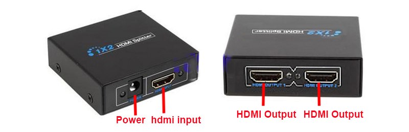 1 In 2 Out HDMI Splitter Amplifier HDCP 1080P Dual Display For HDTV DVD PS3 Xbox - ebowsos