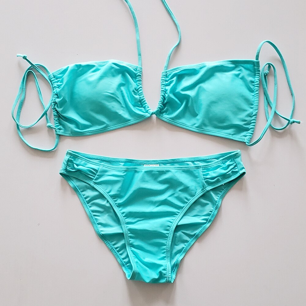 Multi Wear Swimming Bath Suits Female Nylon Lycra Swimwear Bikini Set 2019 Strappy Women's Swimsuit Drop Shipping - ebowsos