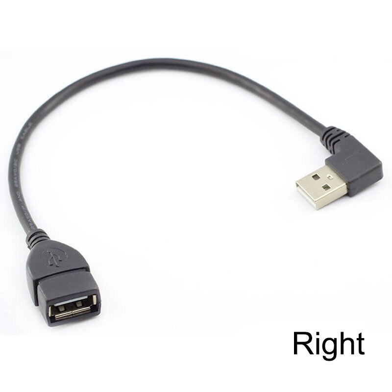USB Extension Cables 25cm Female Type A USB 2.0 To 90 Degree Male Plug Cable Cord Adapter Left Right Up Down Angle - ebowsos