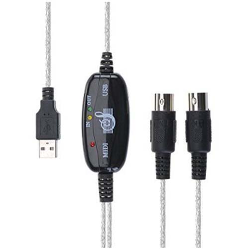 USB IN-OUT To MIDI Cable Converter PC to Music Keyboard Adapter Cord - ebowsos