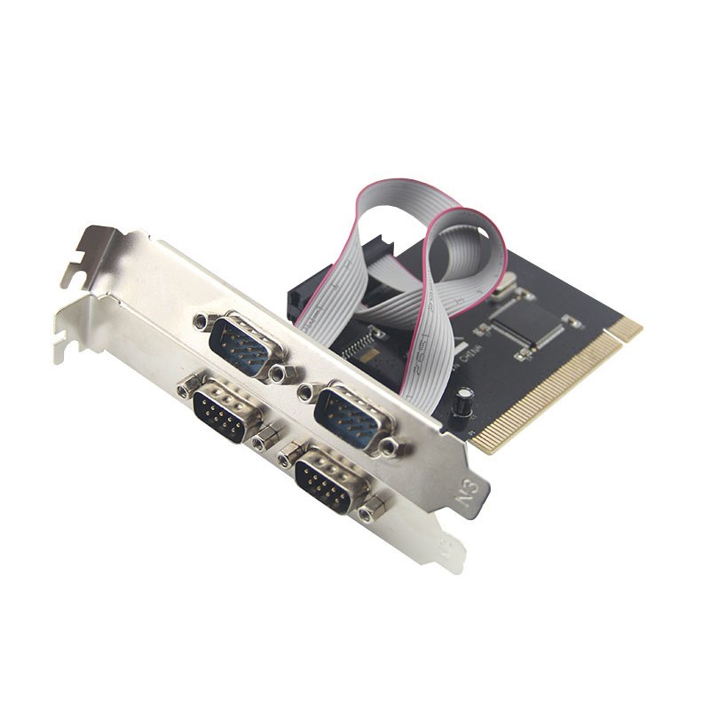 PCI to 4 serial card 4 COM RS232  serial port 9pin desktop PCI expansion adapter add on card - ebowsos