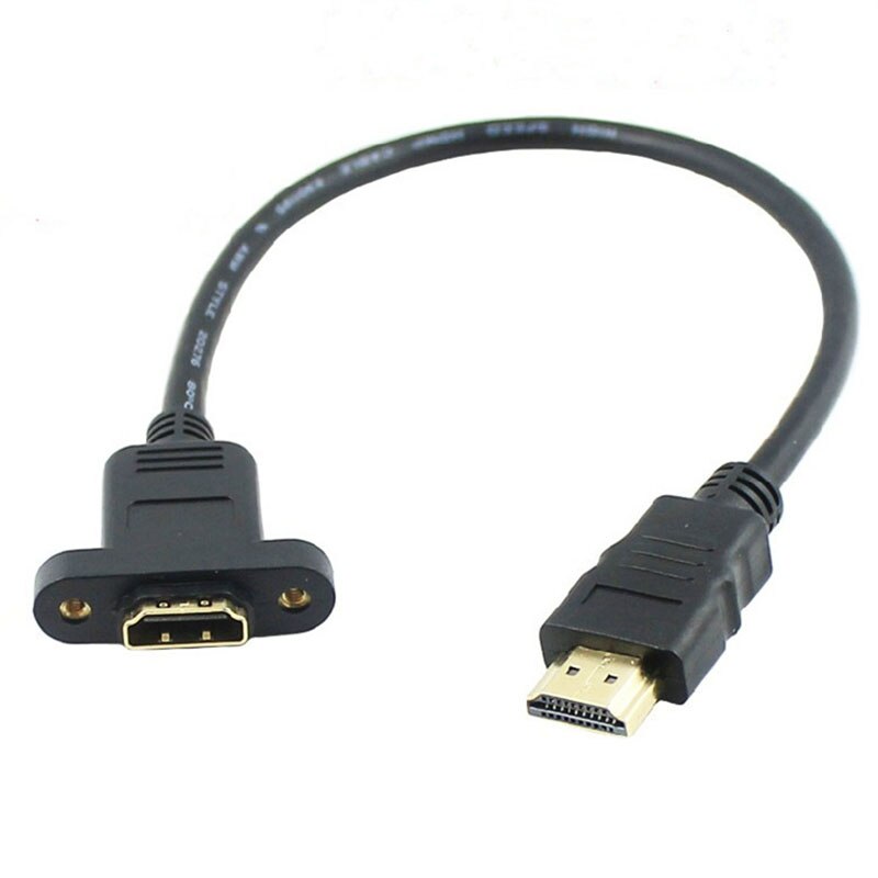 Gold Plated HDMI Extension Cable Male to Female With Screw Panel Mount  V1.4 1080P For PSP HDTV  30cm 50cm 1m 1.5m - ebowsos