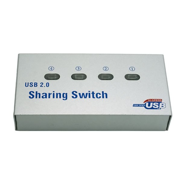 Easy Install 4 Ports USB 2.0 Switch High Speed USB Sharing Switcher For Printers Scanners - ebowsos