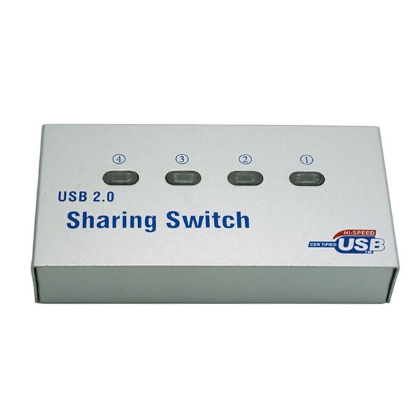 Easy Install 4 Ports USB 2.0 Switch High Speed USB Sharing Switcher For Printers Scanners - ebowsos