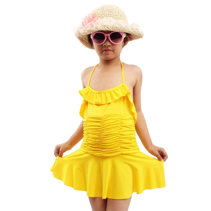 6-10T Child Swimsuit Wrap Beach Wears Cute Girl Swimming Bath Suits Toddler Swim Suit Kids Swimwear Dropshipping - ebowsos