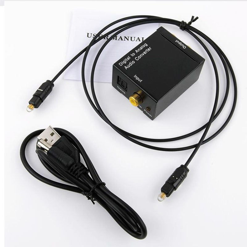 Digital To Analog Audio Converter Digital Optical Coaxial RCA Toslink Signal to Analog Audio Converter Adapter For DVD TV Theate - ebowsos