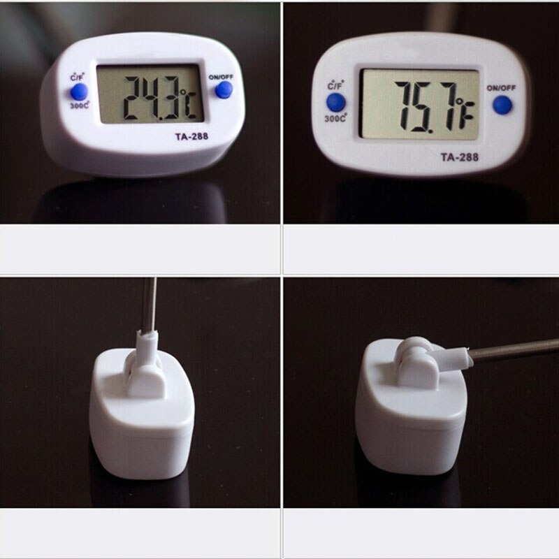 LCD Display Digital Probe Cooking Thermometer Food Temperature Sensor For BBQ Kitchen C/F Switch - ebowsos