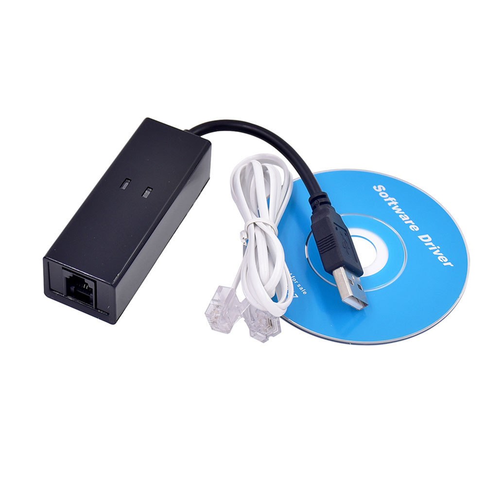Portable Dial Up VoiceExternal USB 2.0 56kbs USB Fax Modem with Telephone RJ11 Cablefor Windows XP/ Win 7/8/Linux - ebowsos