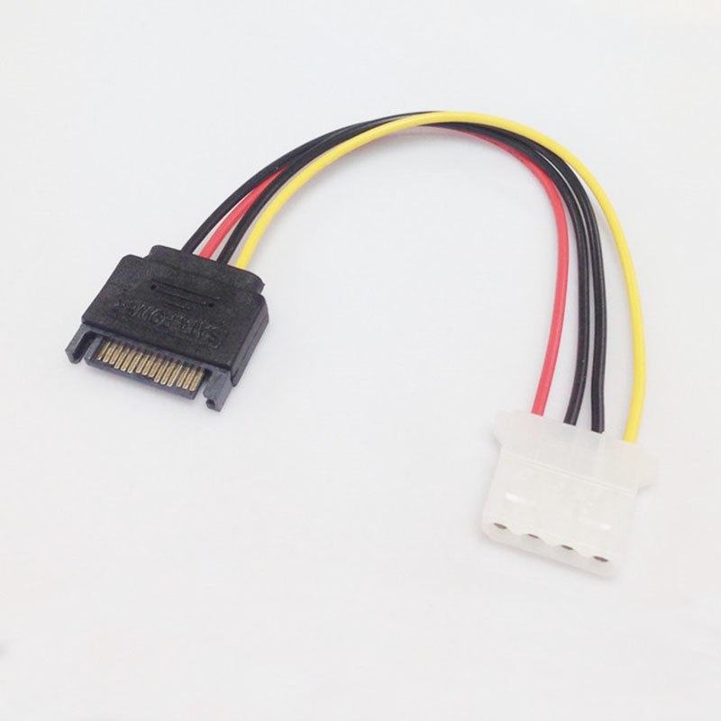 SATA 15pin Male to IDE Big 4pin Hard Disk Drive Power Cord Connector power supply Cable 15cm - ebowsos