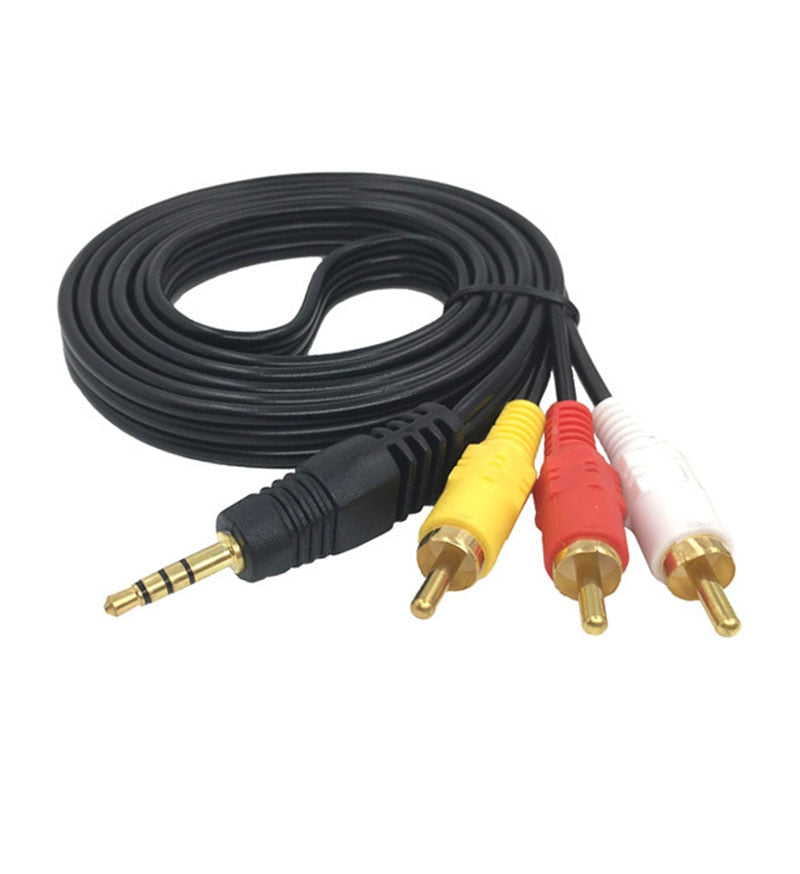 3.5mm Jack Plug Male to 3 RCA Adapter High Quality 3.5 to RCA Male Audio Video AV Cable Wire Cord 1.5M - ebowsos