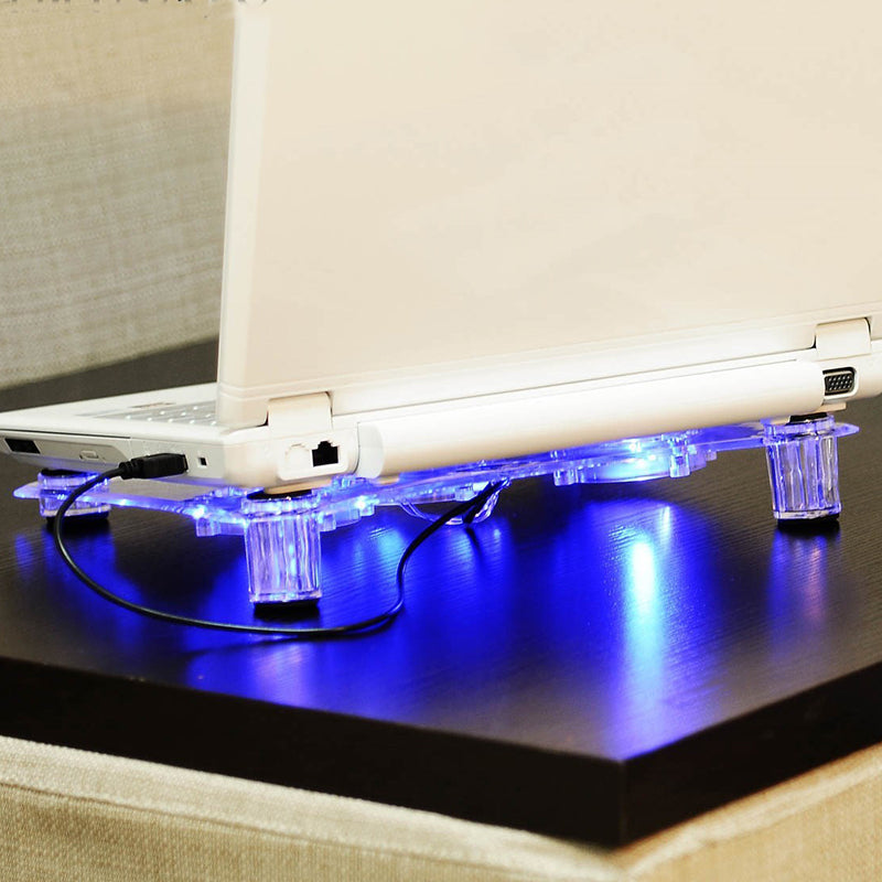 NEW USB 3 FAN TRANSPARENT NOTEBOOK LAPTOP COOLING COOLER PAD STAND - ebowsos