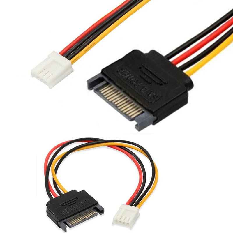 SATA 15Pin male to 4Pin Female FDD Floppy  Adapter Hard Drive Power Cables Cord - ebowsos