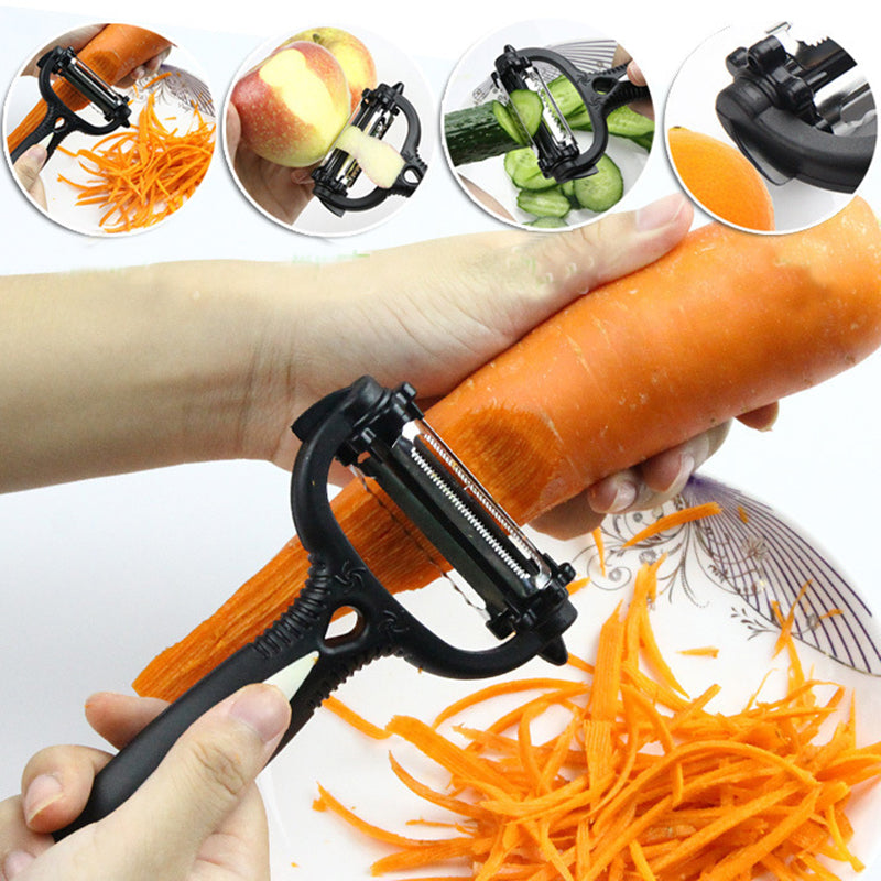 Multifunctional 360 Degree Rotary Kitchen Tool Vegetable Fruit Potato Carrot Peeler Grater Turnip Cutter Slicer Melon Gadget - ebowsos