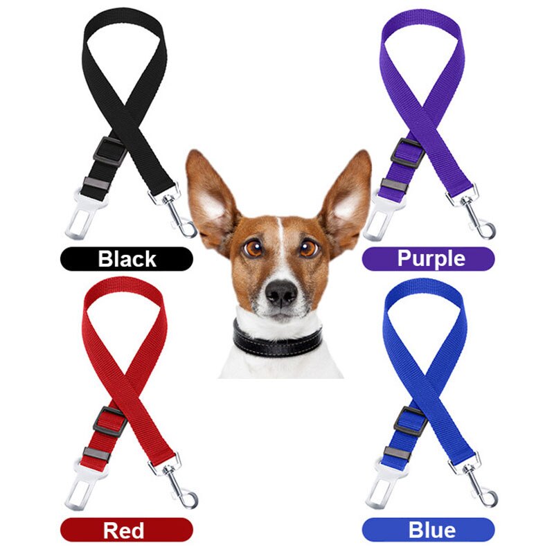 Nylon Pets Puppy Seat Lead Leash Dog Harness Vehicle Seatbelt Pet Supplies Travel Clip Adjustable Pet Dog Safety Seat Belt - ebowsos