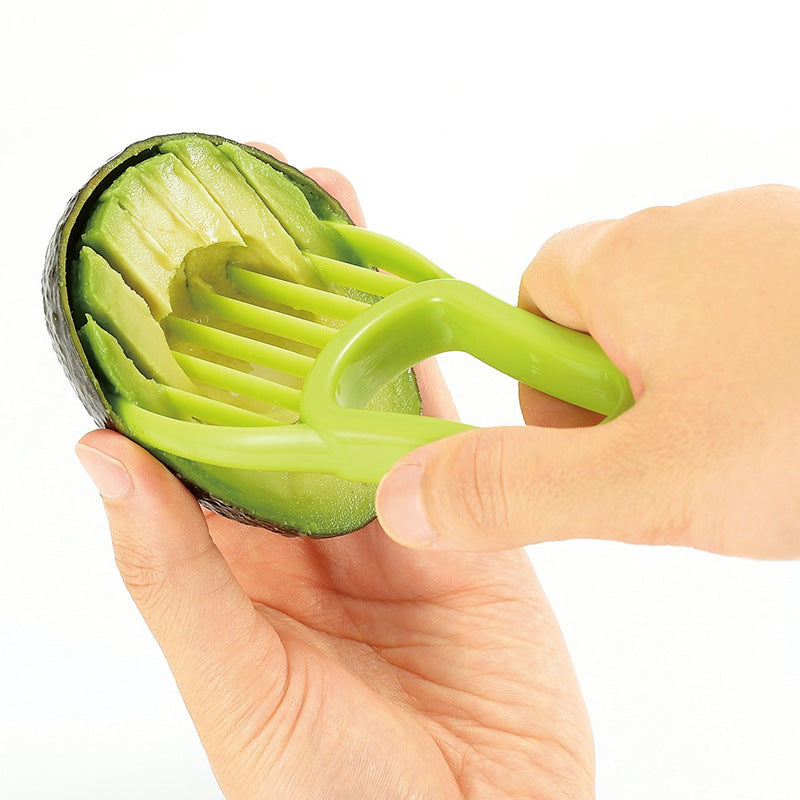 3 In 1 Avocado Slicer Shea Corer Butter Fruit Peeler Cutter Pulp Separator Plastic Knife Kitchen Vegetable Tools Home Accessory - ebowsos
