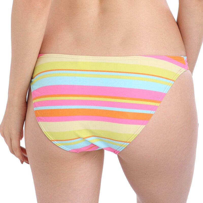 2019 Rainbow Stripes Bikini Shorts Panty Large Size Female Swim Bottom Europe High Quality Fully Lined Nylon Women Swim Panty - ebowsos
