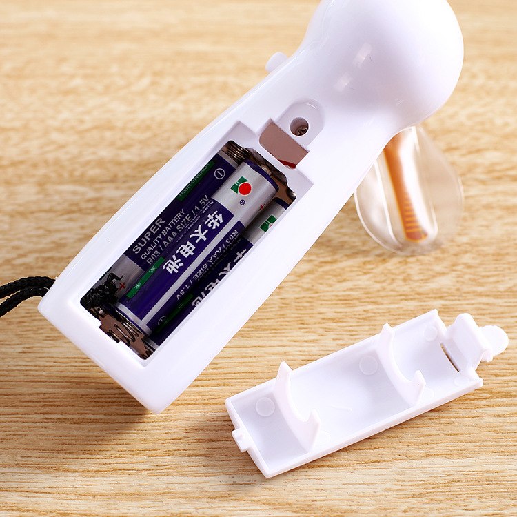 Unique Handheld USB Flash LED Love Pattern Mini Fan Super Mute Battery Operated Cooling Desktop Mini Fan for Travel Office Use - ebowsos