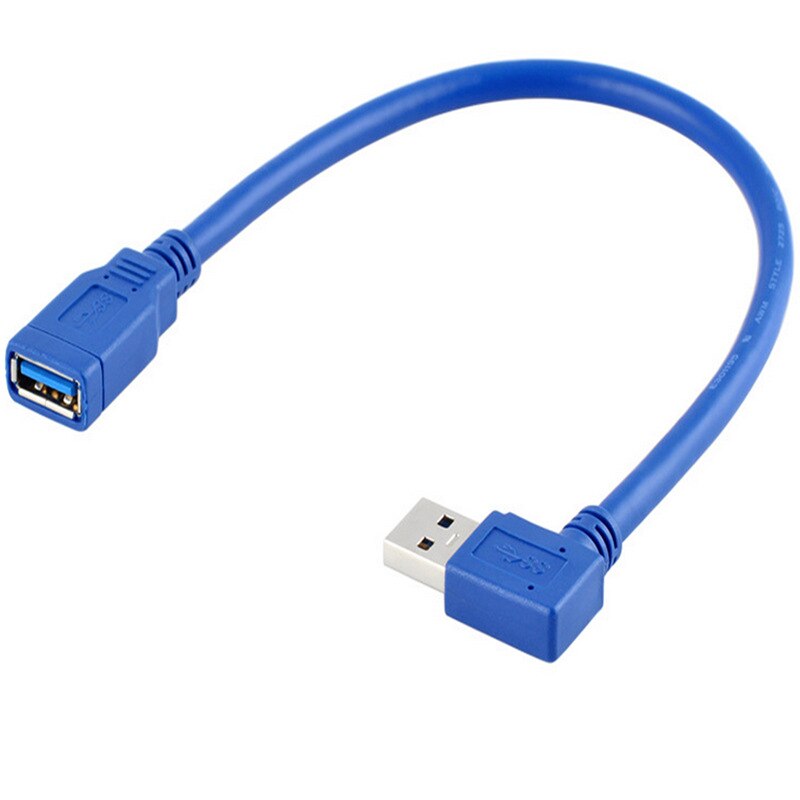 30CM USB 3.0 Right Angle and Left Angle Male to USB 3.0 Female Extension Cable USB Extension Cable - ebowsos