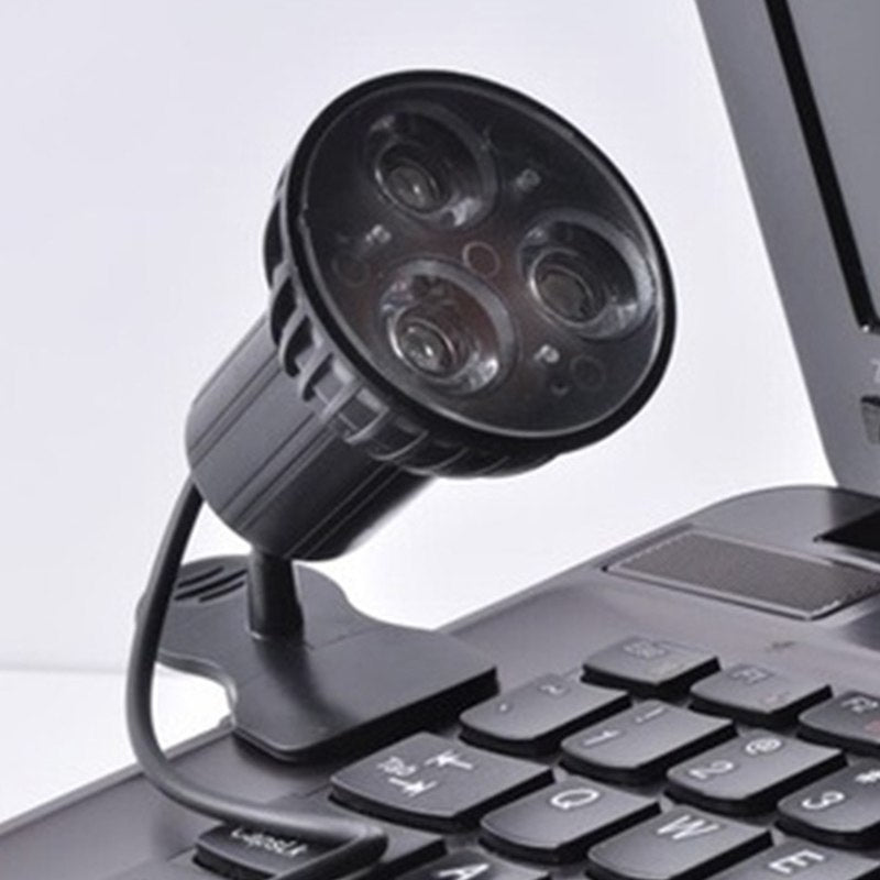 New Super Bright 3 LED Port Clip On Spot USB Light Lamp For Laptop PC Notebook Black - ebowsos