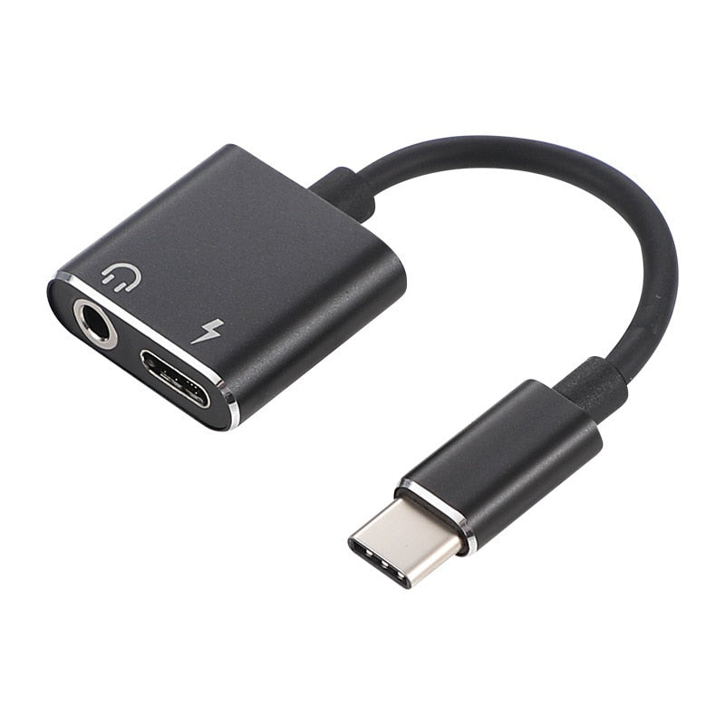 Type C USB 3.1 to 3.5mm Type-c AUX Male to Female Audio Charging Cable Converter Headphone Jack + Charging for Xiaomi for iPhone - ebowsos