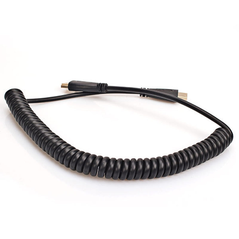 Elastic Coiled Spring HDMI Cable Male to Male V1.4 1080P 3D Pure Copper - ebowsos