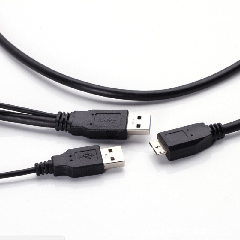 High Speed USB 3.0 Dual A Male to Micro B Y Extension Cord Cable Move Hard Disk HDD Data Cable For PC Laptop - ebowsos