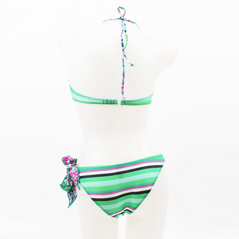 Floral Bowknot Bikini Swimwear for Small Bust Female Thickening Underwire Push Up Cup Two - Piece Swimsuit DK002 - ebowsos