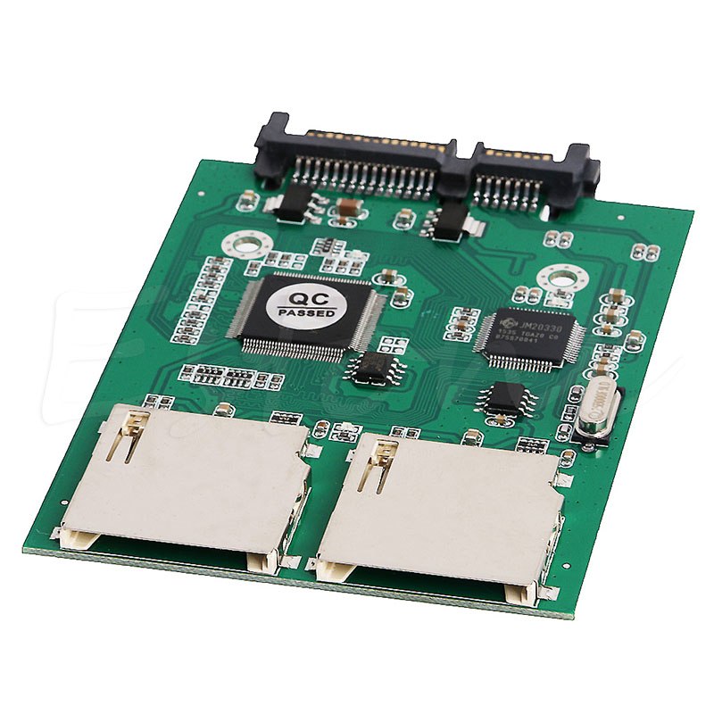 2 Port Dual SD SDHC MMC RAID to SATA Adapter Converter Support All SD Card - ebowsos