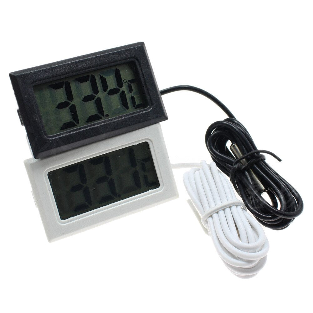 New -50 to 110 Digital Thermometer Mini LCD Display Meter Fridges Freezers Coolers Aquarium Chillers Mini 1M Probe Instrument - ebowsos
