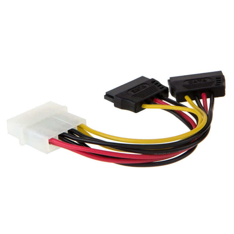 Molex To SATA Power Y Splitter Dual Hard Drive Cable Adapterr 2 Way 4 Pin IDE Molex To 2x 15 Pin Power Adapter Cable - ebowsos