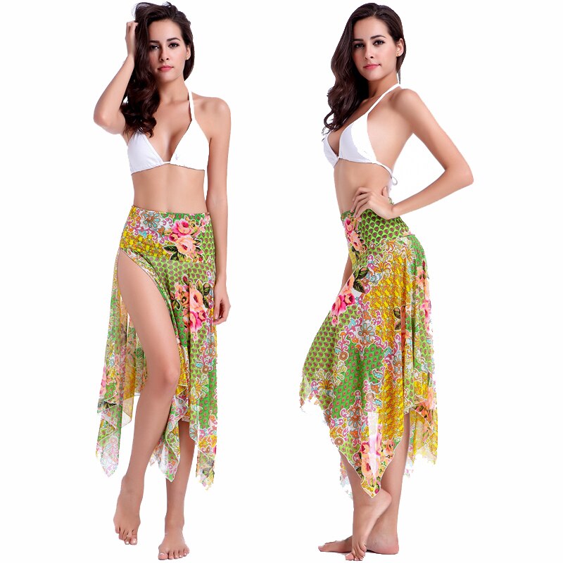 3 Wear Options Beach Swimming Dress Floral Strech Mesh Cover Ups 2019 Multi - Wears Convertible Summer Sexy Beach Dresses - ebowsos