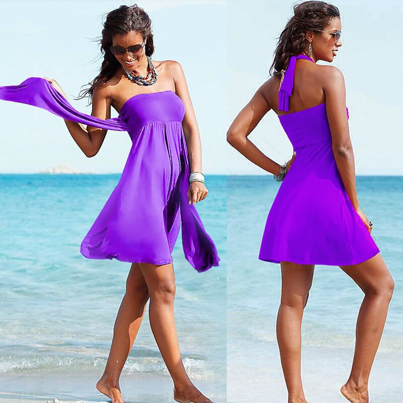 Hot Sale Popular Multi - Wear Beach Dress 2019 Vintage Feminine Convertible Crochet Beach Cover Ups S.M.L.XL - ebowsos