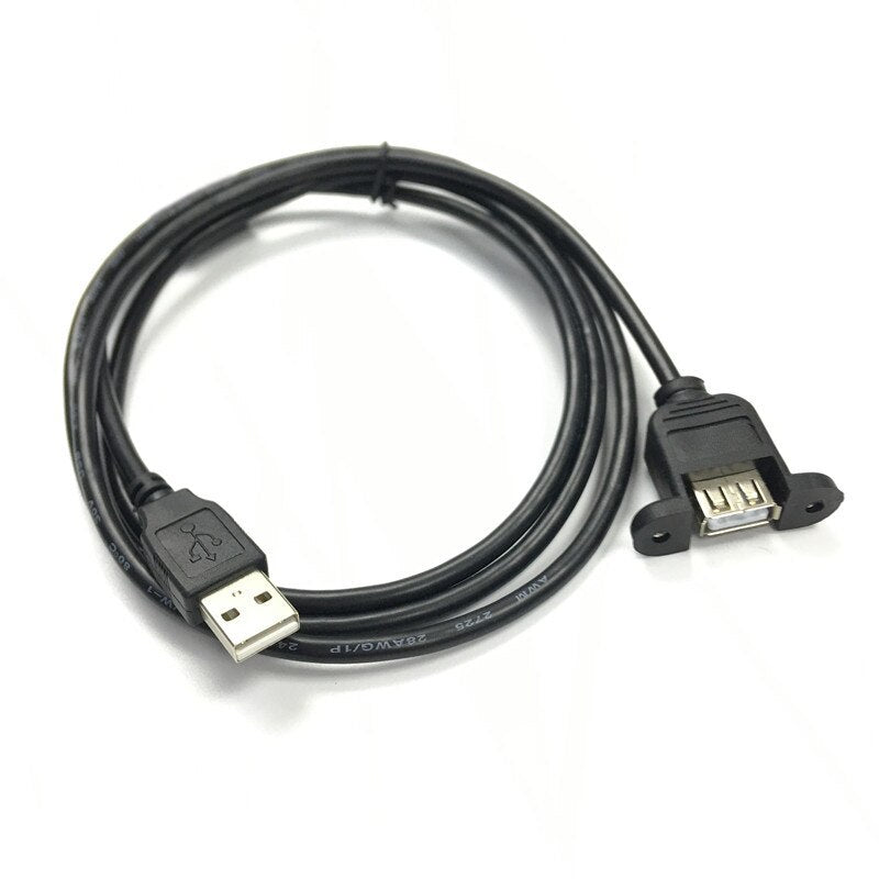 USB 2.0 Extension Cable Male to Female With Screw Panel Mount Foil+Braided  Shielded 30cm 50cm 1m 2m 3m 5m - ebowsos