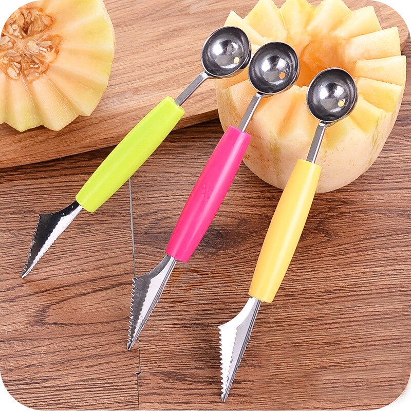 Creative Ice Cream Dig Ball Scoop Spoon Baller DIY Assorted Cold Dishes Tool Watermelon Melon Fruit Carving Knife Cutter Gadge - ebowsos