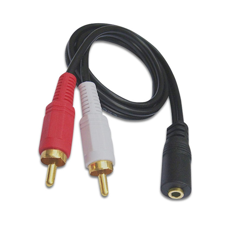 Universal 3.5mm Stereo Audio Female Jack to 2 RCA Male Socket to Headphone 3.5 Y Adapter Cable - ebowsos