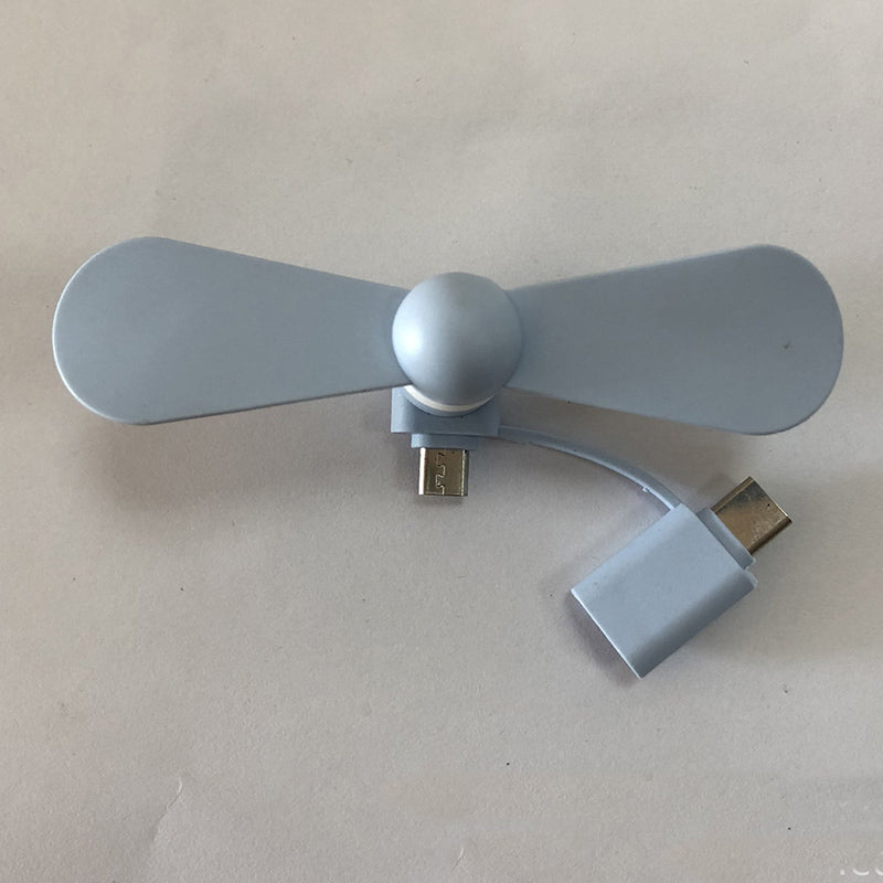 Portable fan 2in1 Type C Micro USB Mini Fan Cooler for Samsung Xiaomi Huawei HTC Cell Phone and all Smart phone - ebowsos