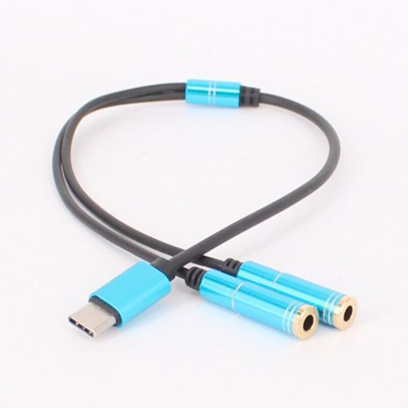 USB 3.1 Type C Male To Dual 3.5mm Female Headphone Audio Connector Adapter Cable For Xiaomi 6 Mi6 Letv 2 Pro 2 Max2 - ebowsos