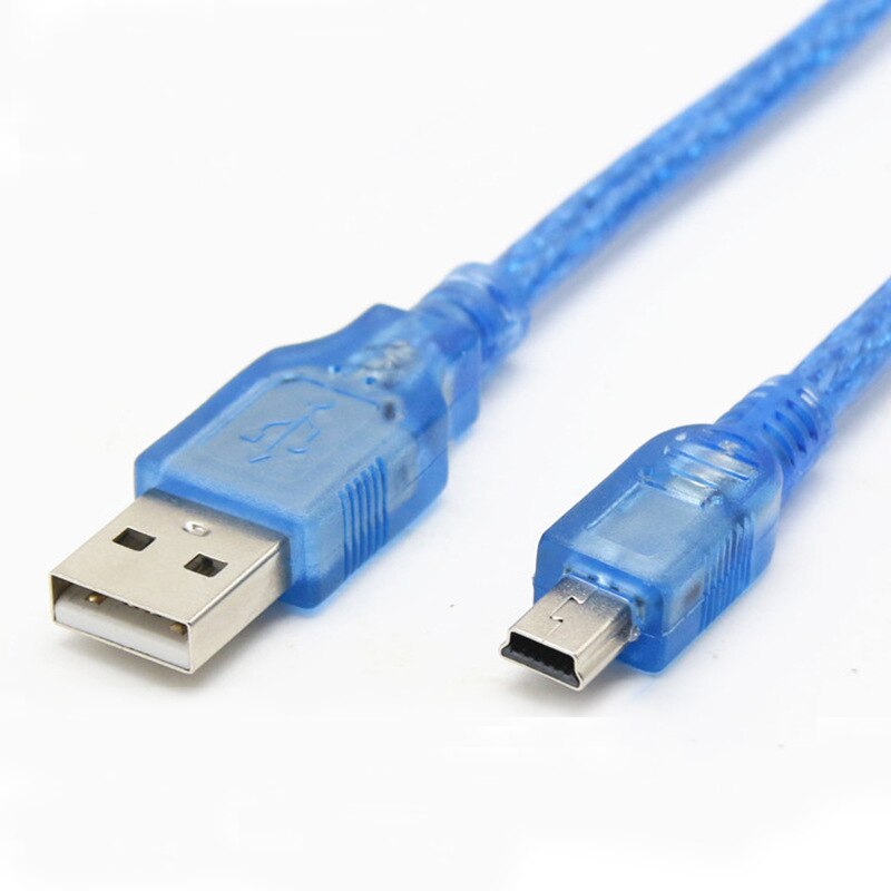 Blue Short USB 2.0 A Male to Mini 5 Pin B Data Charging Cable Cord Adapter NEW 0.3m,1m,1.5m,3m,5m - ebowsos