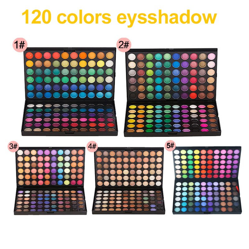 120 Color Fashion Eye Shadow Palette Cosmetics Eye Make Up Tool Makeup Eye Shadow Palette Eyeshadow Set for women 5 Style Color - ebowsos