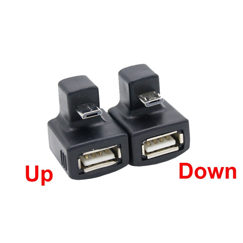 180 Degree Up & Down Right Angled 5 Pin Micro USB OTG to USB Female Extension Adapter connector for Phone Android Tablet - ebowsos