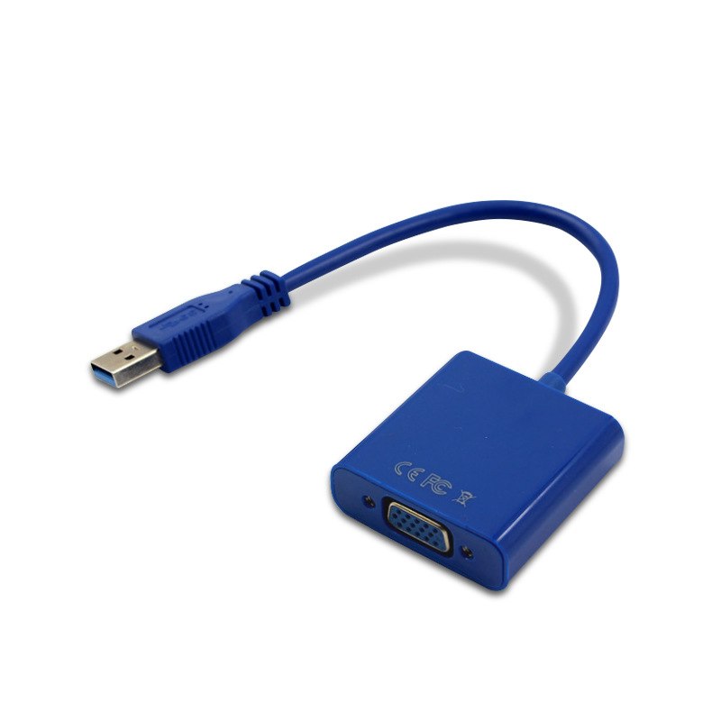 USB 3.0 To VGA Multi-display Adapter Converter External Video Graphic Card Blue VGA 5.0Gbps super speed USB 3.0 multi-display - ebowsos