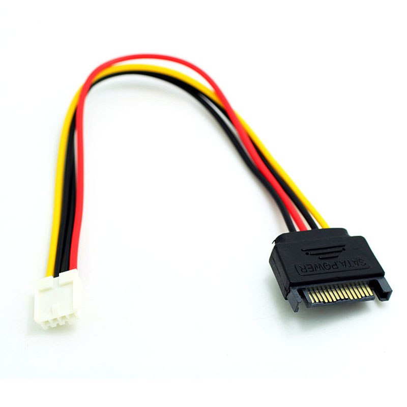 SATA 15Pin male to 4Pin Female FDD Floppy  Adapter Hard Drive Power Cables Cord - ebowsos