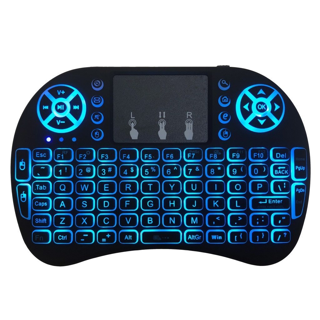 7 Color Backlit i8 Mini Wireless Keyboard 2.4ghz English Russian 3 Colour Air Mouse With Touchpad Remote Control Android TV Box - ebowsos