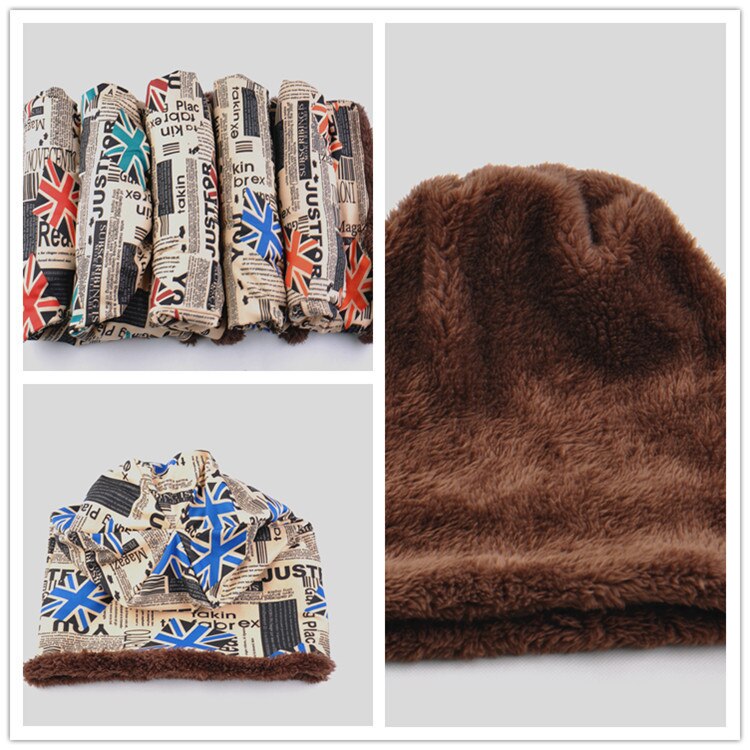 New Fashion Brithish Flag folding cap Winter Warm hat for women knitting wool Functional Girls Caps 5 colors Headdress - ebowsos