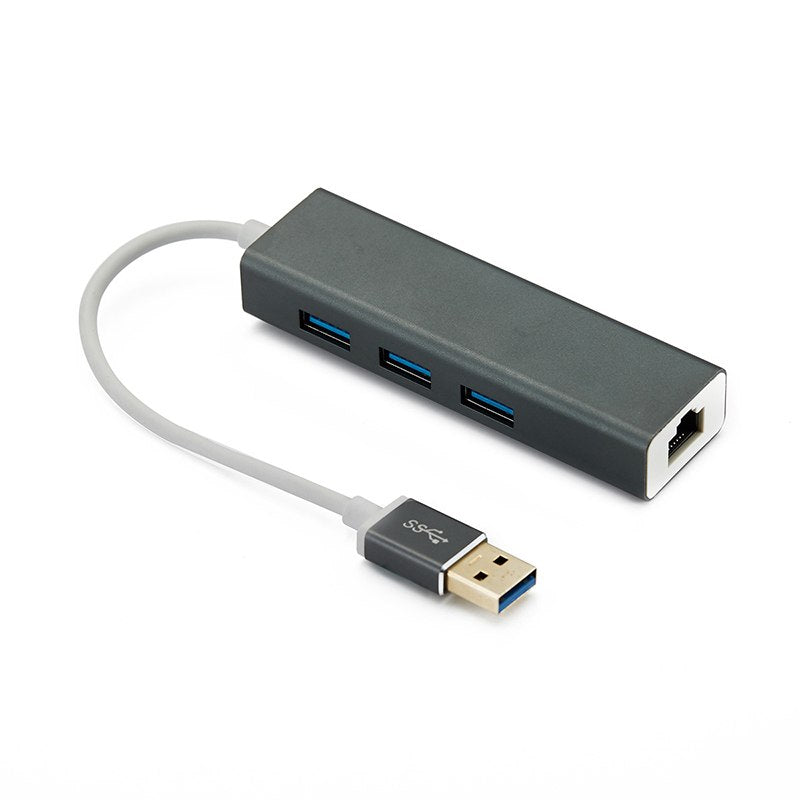 USB3.0 Hub Gigabit Ethernet Network Adapter+3 Port Hub USB 3.0 To RJ45 10/100/1000M Lan Card For Macbook Windows 10 - ebowsos
