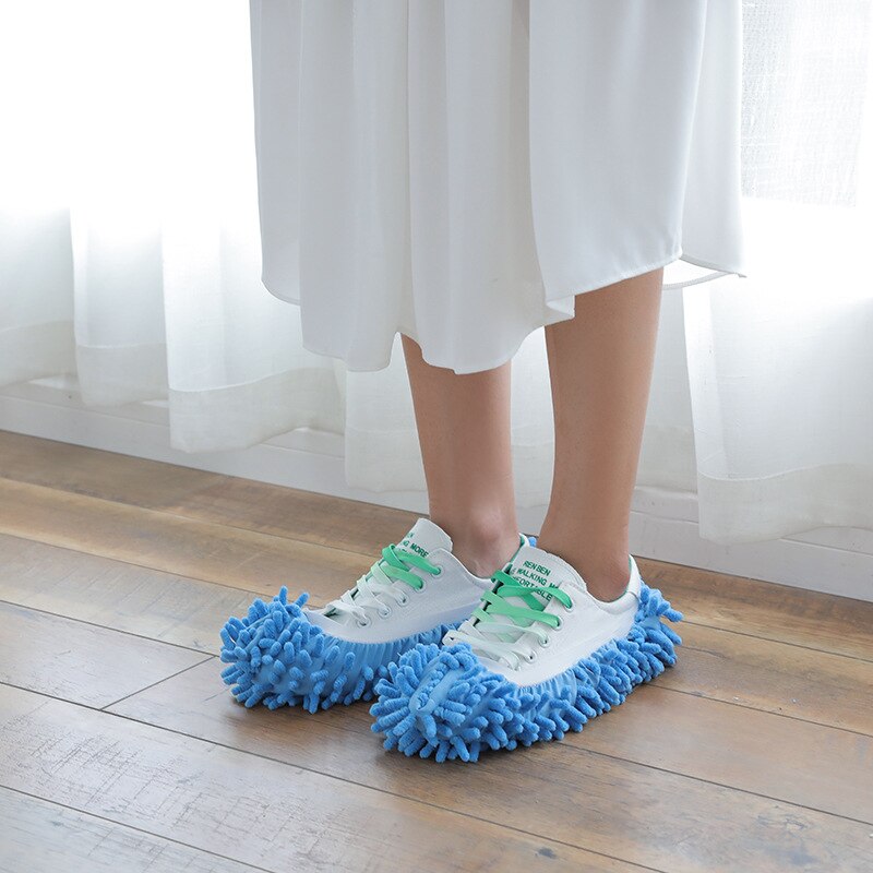 Floor Dust Microfiber Cleaning Slipper Lazy Shoes Cover Mop Window Cleaner Home Cloth Clean Cover Microfiber Mophead Overshoes - ebowsos